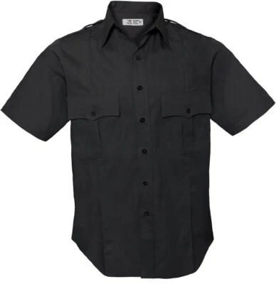 Uniform Short Sleeve Shirt Men's Official Duty 2 Pocket Epaulets Police Security - Image 1 of 4