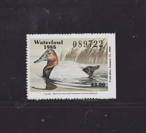 State Hunting/Fishing Revenues - MO - 1988 Duck Stamp MO-10 ($3) - MNH - Picture 1 of 1