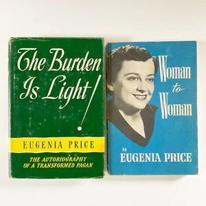 Lot of 2 Books Eugenia Price Autobiography and Woman to Woman Book - Picture 1 of 24