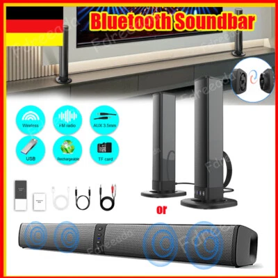 Bluetooth Soundbar TV-PC Sound System 3D Surround Subwoofer Lautsprecher USB/AUX - Bild 1 von 4