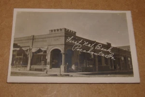 c1910 prima banca nazionale Pocahontas RPPC IA veduta della città - Foto 1 di 2