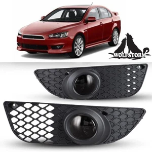 For 2009-2015 Mitsubishi Lancer Fog Lights Factory Bumper Smoke Lamps Left+Right - Picture 1 of 7