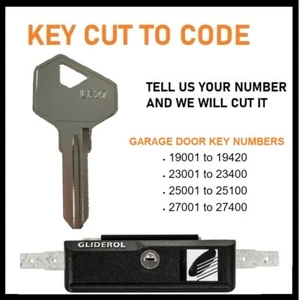Replacement key for Gliderol Garage Roller Door Lock Keys Cut To Code Number - Picture 1 of 3