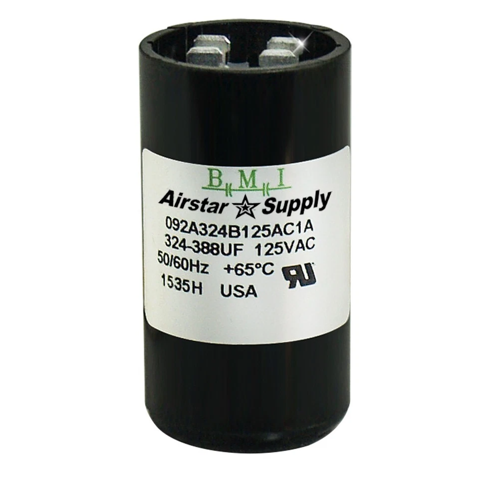 USA Start Capacitor 324-389 MFD UF 110 - 125 V Round AC Electric Motor VAC Volt