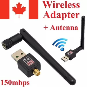150 Mbps Wireless USB WiFi Network Adapter LAN Card w/Antenna 802.11N For PC - Picture 1 of 2