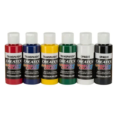 (159,86€/1l) Createx Colors - 6 x 60ml Transparent Primary Set - Airbrush Farben