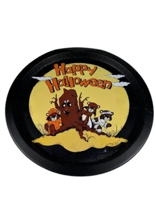 Vintage 1990 House of Lloyd Halloween Bears 13” Tin Serving Tray Retro Decor - Picture 1 of 6