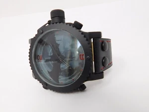 Batman Men's Watch Arkham City Black Faux Leather Band Collectible DC Comic NIB - Picture 1 of 15