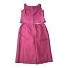 Carlisle Top Skirt 2 Piece Set Print Pink 100% Silk Outfit 8 10