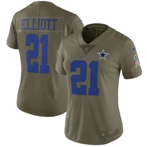 Dallas Cowboys Elliott #21 Salute To Service Green Limited Women Jersey Sz XL - Picture 1 of 7