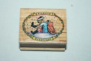All Night Media Classic Winnie the Pooh "Holiday Friends" Christmas Stamp 724E - Picture 1 of 6