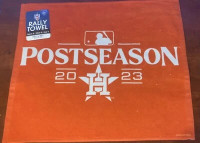 HOUSTON ASTROS 2023 POSTSEASON ORANGE RALLY TOWEL MLB OFFICIAL - 15 x 18 Inches - Image 1 of 2