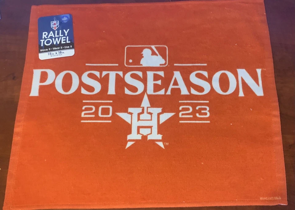 HOUSTON ASTROS 2023 POSTSEASON ОРАНЖЕВОЕ РАЛЛИЙНОЕ ПОЛОТЕНЦЕ MLB ОФИЦИАЛЬНОЕ - 15 x 18 дюймов - Изображение 1 из 2