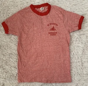 VTG 80's Hanes Red Ringer T Shirt St. Maarten Netherland Antilles Youth L 14-16 - Picture 1 of 8