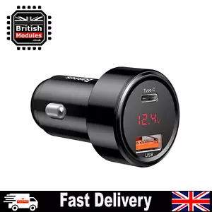 USB-C 45W Car Charger QC3.0 PD4.0 Super Fast Charging for Note20 / iPhone 13 Pro - Picture 1 of 7