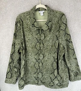 Avenue Animal Print Jacke Damen 22/24 grün Freizeit Büro Reise - Bild 1 von 15