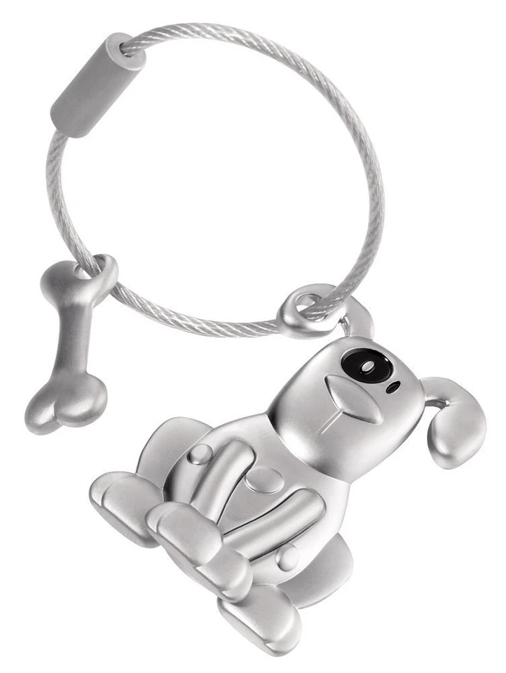 Llavero de metal Troika PETE el PERRO y hueso llavero aleación fundida KR1021MA Foto 1 de 2