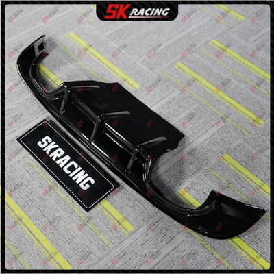 Kits de lábios difusor traseiro preto brilhante/fibra de carbono compatível com Jaguar XF 2016-2019 - Imagem 1 de 4