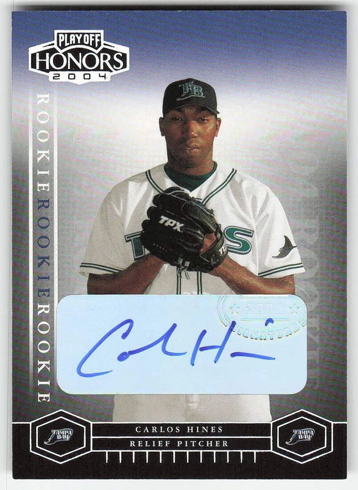 2004 Playoff Honors #247 Carlos Hines BASEBALL Tampa Bay Devil Rays - Image 1 of 2