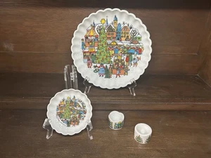 Weihnachtsteller, Plätzchenteller & Kerzenhalter, Funny Design, Vtg. W.-Germany - Bild 1 von 20