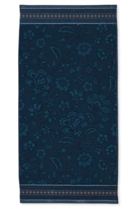 PIP Studio Handtuch Jasmin Dark Blue 55x100 cm Jacquard Frottee Blumen blau - Bild 1 von 5