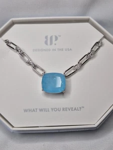 Bomb Party Necklace "The Classic Statement Necklace" Blue Quartz/Rhodium - Picture 1 of 4