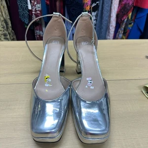 BP Silver Closed Toe Platform Sandal Size 15 Women’s NWOT - Picture 1 of 8
