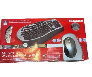 Microsoft Wireless Laser Desktop 4000 Keyboard & Mouse Set - Tested & Working - Picture 1 of 17
