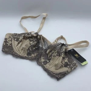 Wacoal 32B Bra Underwire Beige Delicate Sheer Lace Affair Inner Support Sling - Picture 1 of 5