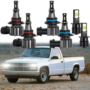 For GMC K3500 Sierra Cab Pickup 1990-1998 LED Headlight High Low Fog Light Bulbs - Picture 1 of 15