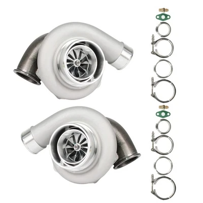 GEN2 GTX3582R BCW Ball Bearing Twin Turbos 0.83 V-Band Housing W/ Flange Clamp - Image 1 of 4