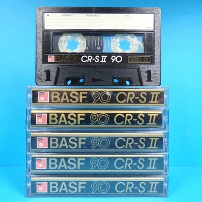 🙈 5x BASF CR-S II 90 Chrome Super * Type 2 * Cassettes Kassetten кассеты * 1985 - Image 1 of 4