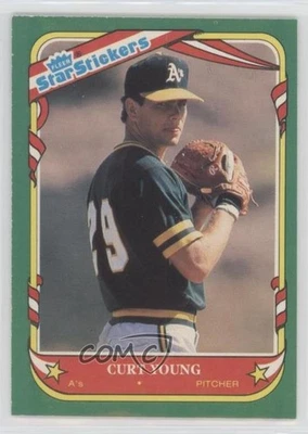 1987 Fleer Star Stickers Curt Young #129 - Image 1 of 2