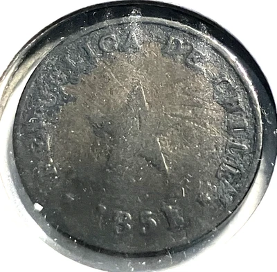 elf Chile 1/2 Centavo 1851  Star  n016 - Image 1 of 2