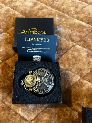 Reloj Bolsillo Animbora Diseño Calavera y Huesos Cruzados con Cadena 32" #64 Foto 1 de 4