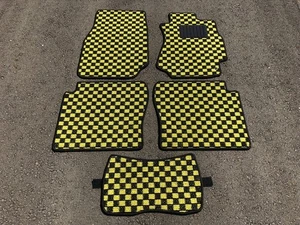 Toyota Chaser Mark II GX100 JZX100 Floor Mats Check Yellow – New Japan 1996-2000 - Picture 1 of 4
