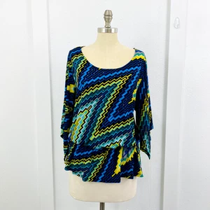 Style & CO Top Women's Size Large Blue Abstract Print Lightweight - Picture 1 of 10