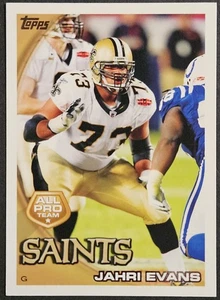2010 Topps #319 Jahri Evans Rookie RC New Orleans Saints - Bild 1 von 2