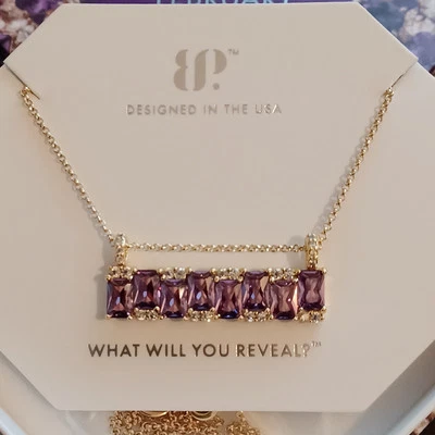 Bomb Party February 2025 Gorgeous Headlines NK99493 Amethyst CZ Gold Plating - Image 1 of 3