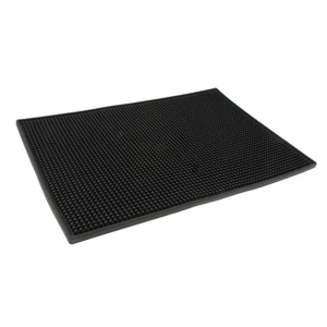 Packung mit 1 schwarzen Gummi Bier Bar Spill Matte Cafe Party 45 x 30 cm - Picture 1 of 5