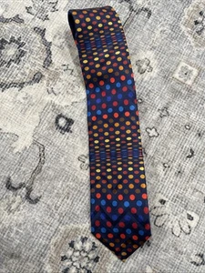 Men's F Edwards Classic Mensware 100% Silk Multicolor Polka Dots Neck Tie - Picture 1 of 2