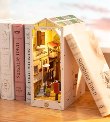 Rolife 3D Book Nook Wooden Puzzles Sunshine Town for Adult Gifts Jigsaw - Image 1 of 4