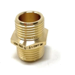 Adaptador sin plomo macho G Thread (BSPP) macho a NPT (1/2"" x 1/2") - Imagen 1 de 8