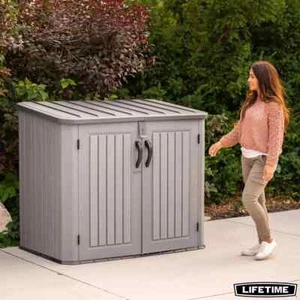 Lifetime 5ft x 3ft Horizontal Wood Look 1,300L Storage Shed - 60350 (SRP £345) - Picture 1 of 5