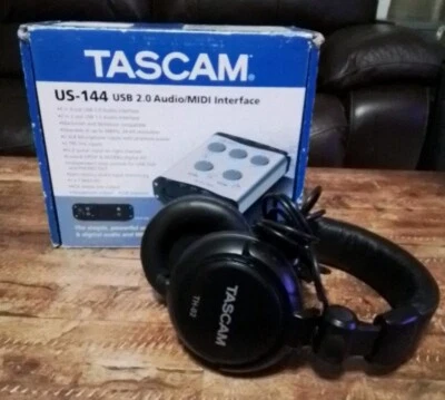 TASCAM US USB 2.0 Audio/MIDI Interface & TASCAM TH-02 Headphones  - Image 1 of 4