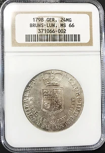 Germany States Brunswick-Luneburg-Celle 24 MG 1798 NGC MS 66 FINEST KNOWN - Picture 1 of 4
