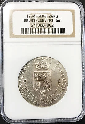 Germany States Brunswick-Luneburg-Celle 24 MG 1798 NGC MS 66 FINEST KNOWN - Image 1 of 4