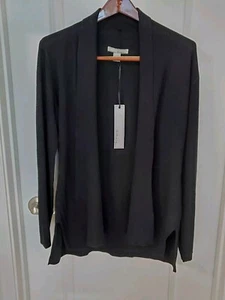 By Design Women's Black Sweater Open Cardigan Directional Rib NWT Size L - Picture 1 of 14