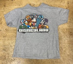DISNEYLAND Skateboards donald mickey goofy DISNEY TSHIRT youth S hanes gray - Picture 1 of 6