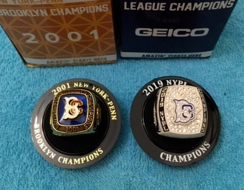 2001 & 2019 Brooklyn Cyclones Replica Championship Ring Set New York Mets SGA Cover
